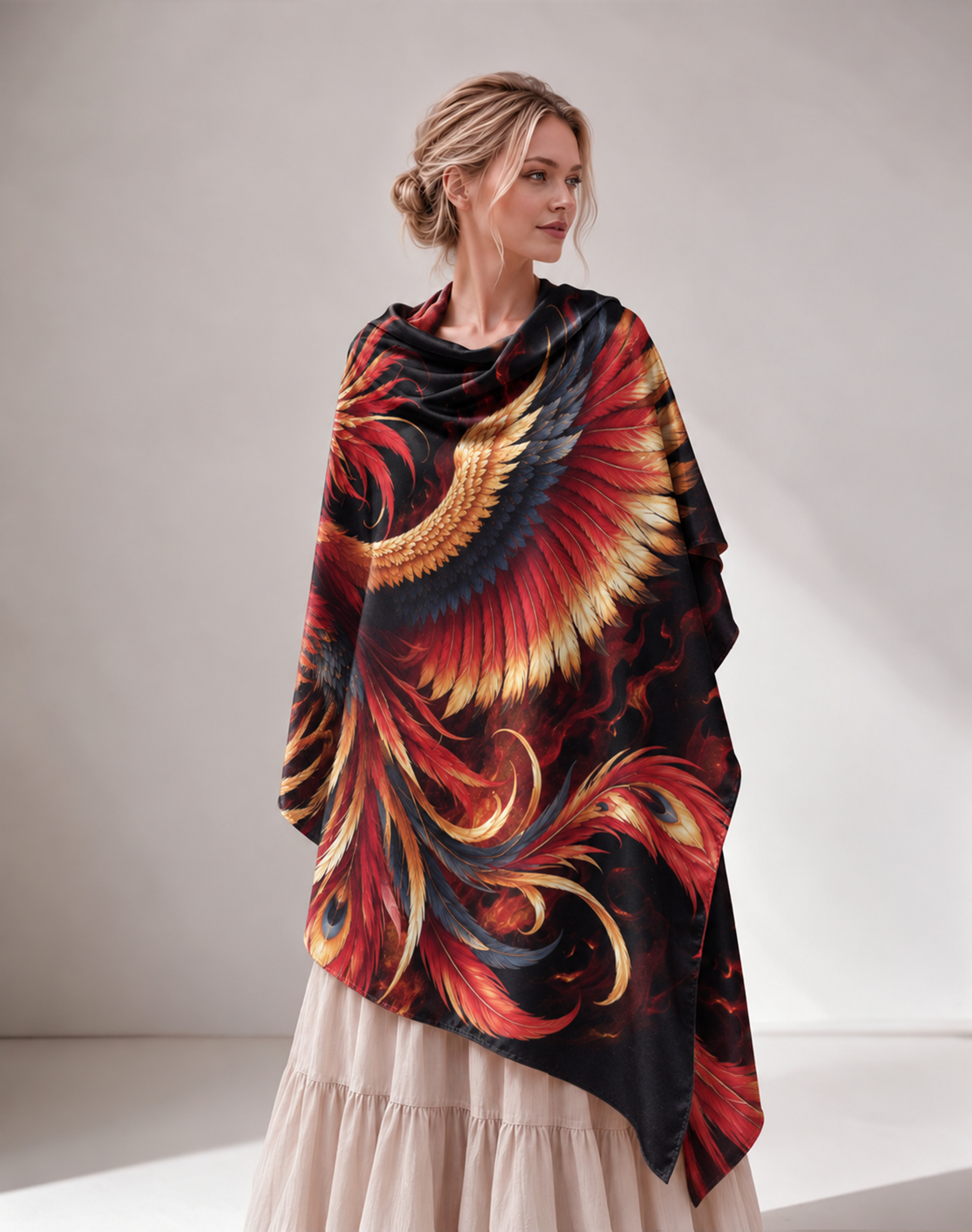 Phoenix Fire Print Women Shawl
