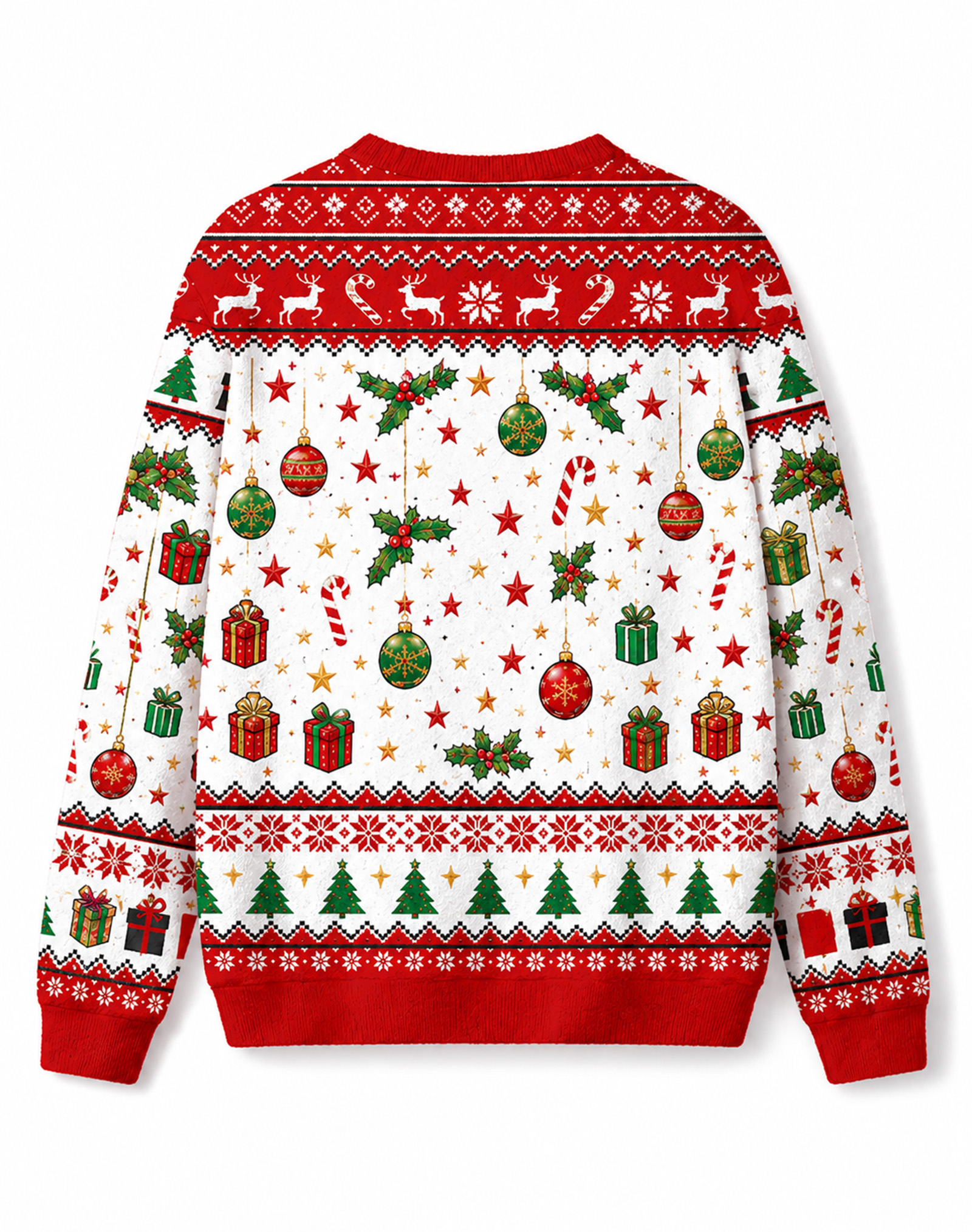 Unisex Cartoon Dinosaur With Santa Hat Christmas Jumper Holiday Sweater