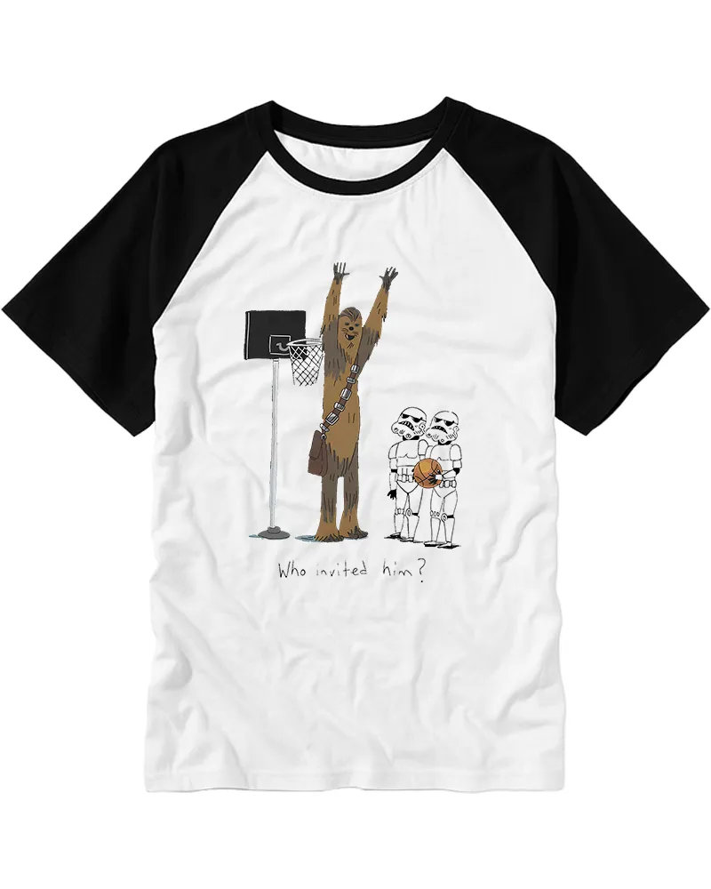 Whimsical Space Creature Sports Cartoon Raglan Tee
