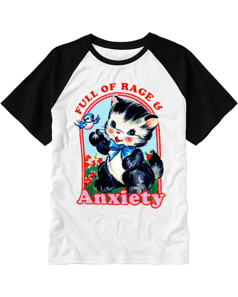 Vintage Sassy Cartoon Cat Baseball Tee