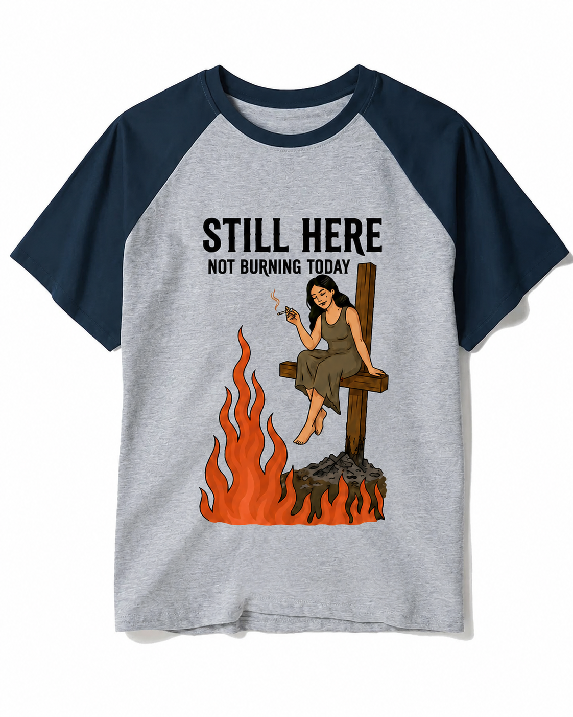 Dark Humor Witch Surviving Fire Graphic Tee