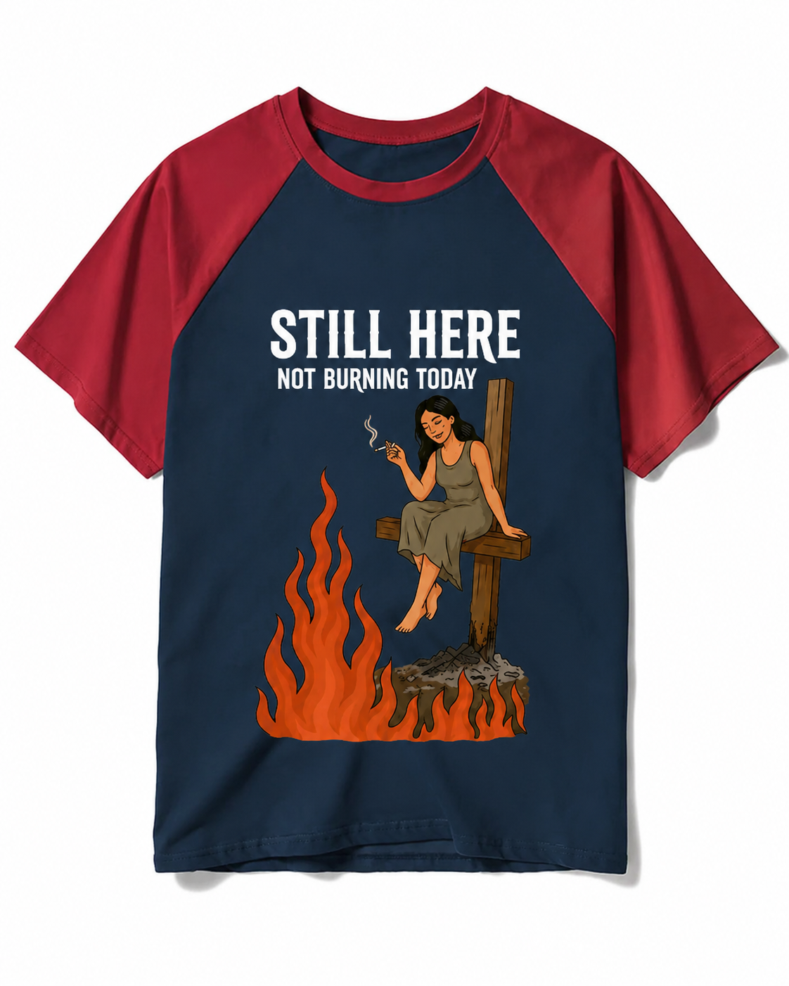 Dark Humor Witch Surviving Fire Graphic Tee