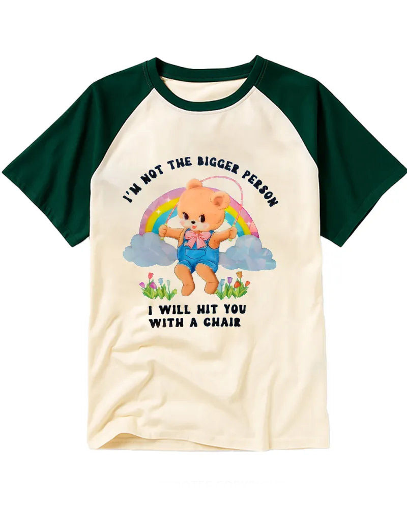 Retro Sassy Bear Cotton Raglan Tee