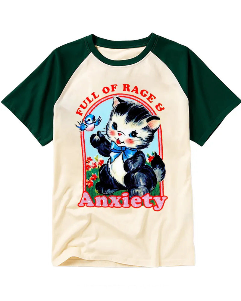 Vintage Sassy Cartoon Cat Baseball Tee