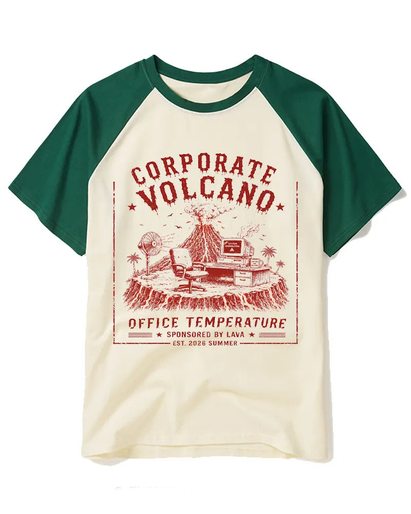 Retro Office Volcano Graphic Tee