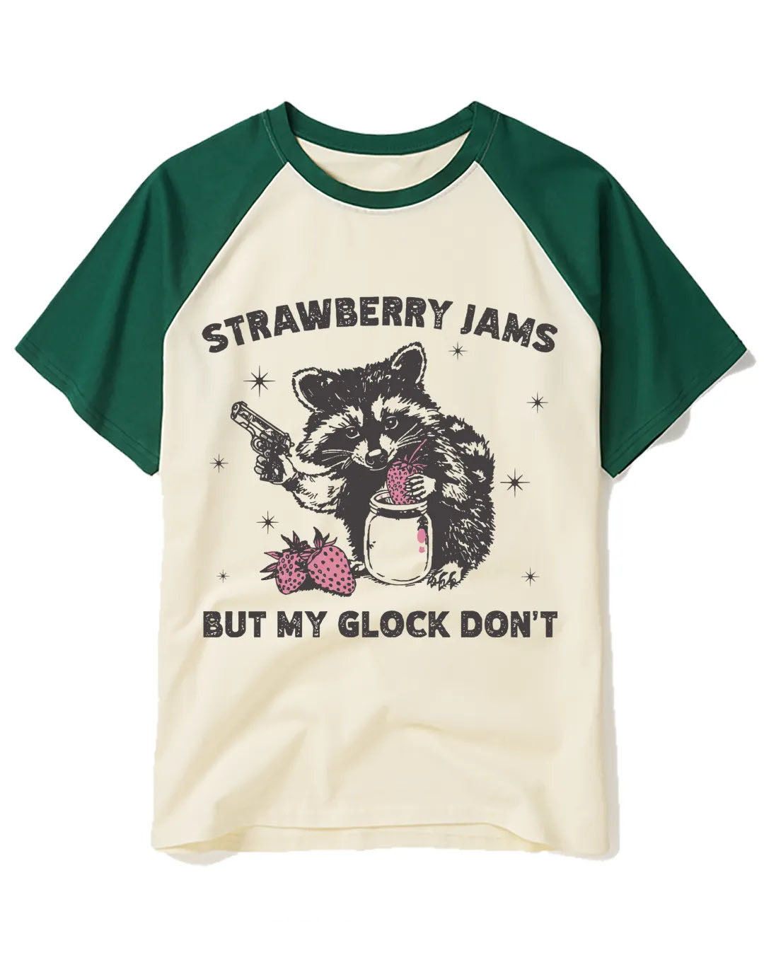 Strawberry Jams Raglan Baseball T-Shirt