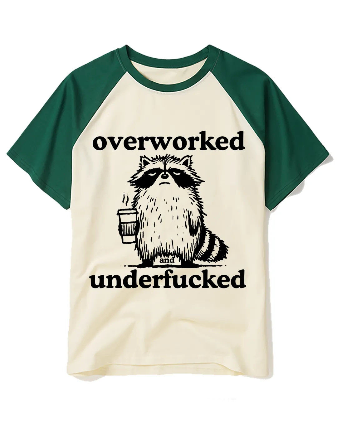 Overworked And Underfucked Raglan Baseball T-Shirt