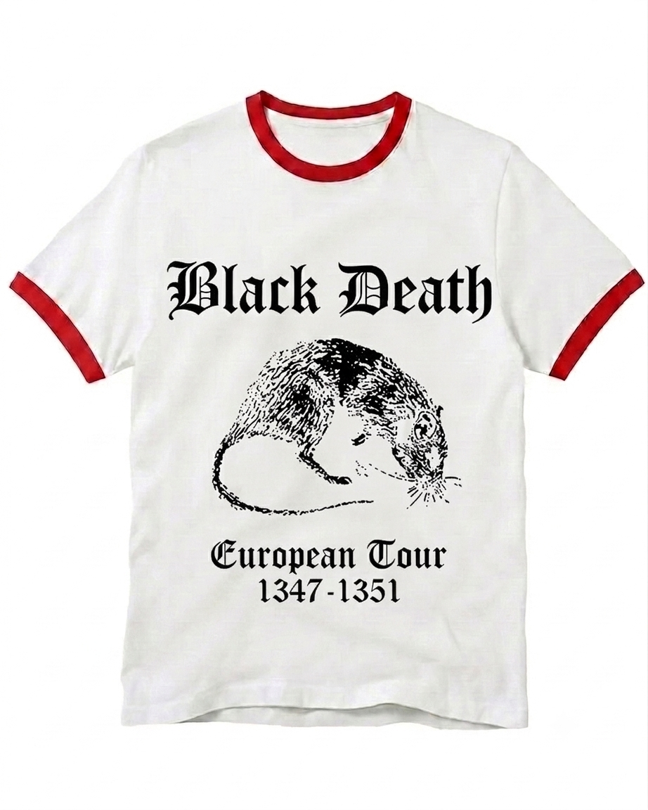 Black Death European Tour Gothic Horror Ringer T-shirt