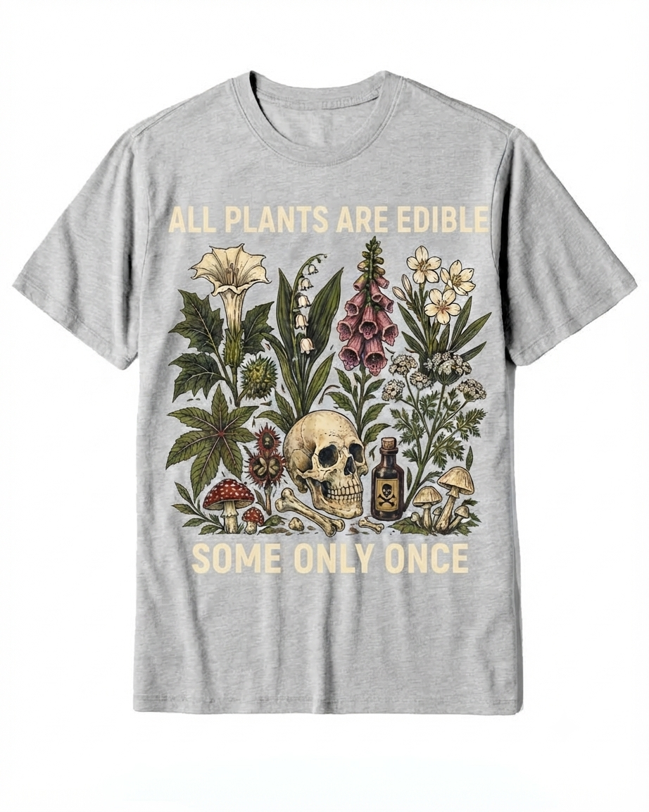 Dark Cottagecore Botanical Art Tee