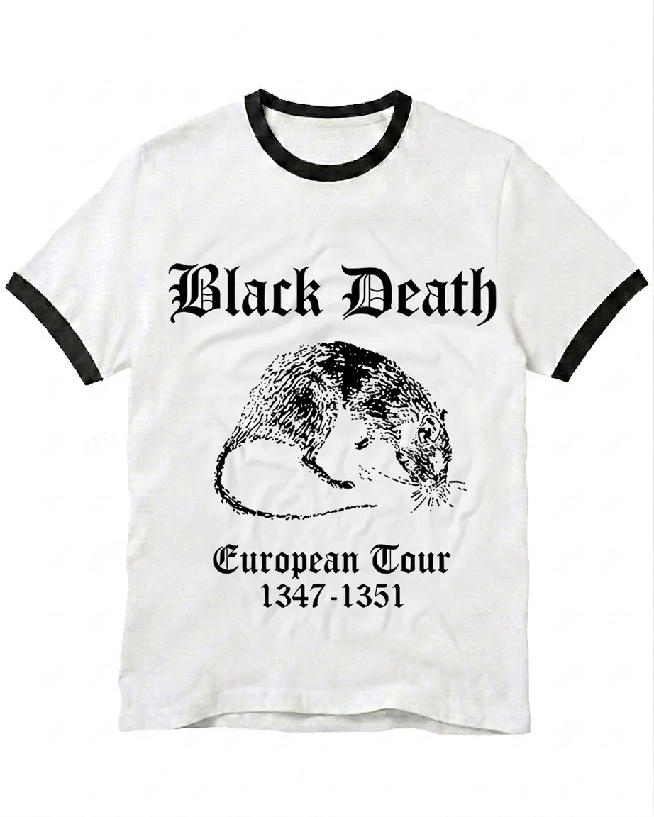 Black Death European Tour Gothic Horror Ringer T-shirt