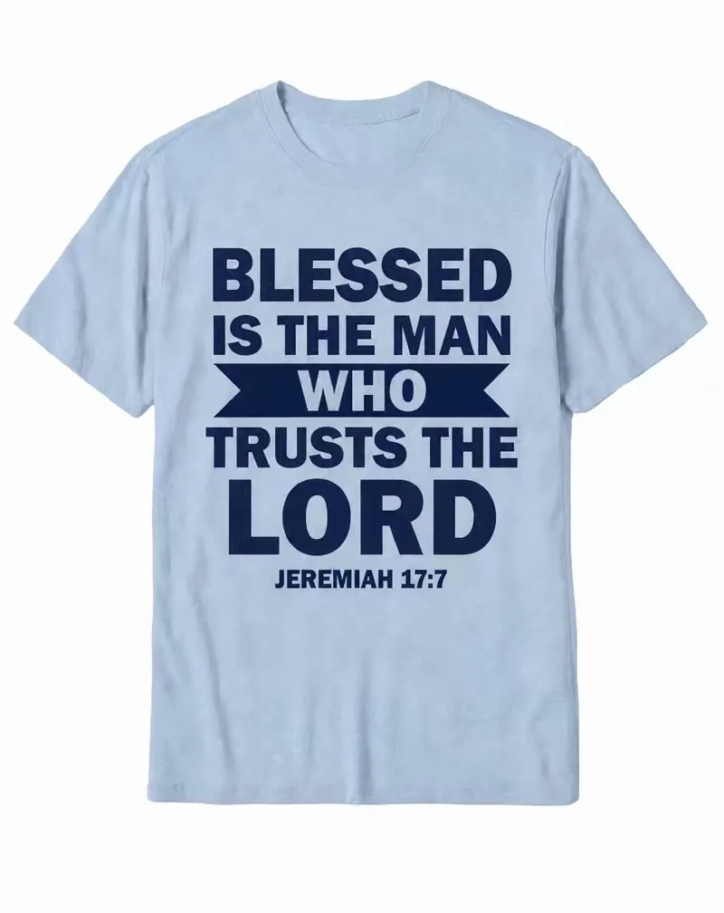 "Blessed Is The Man Who Trusts The Lord" Vintage Graphic Cotton T-Shirt