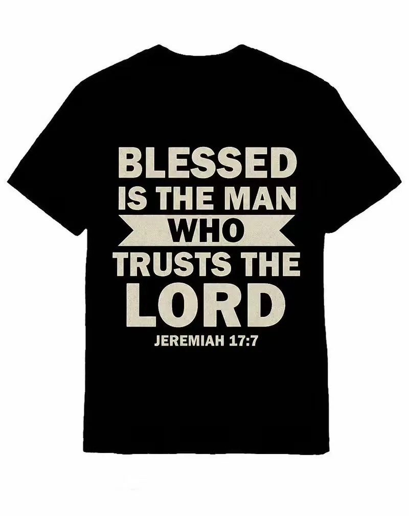 "Blessed Is The Man Who Trusts The Lord" Vintage Graphic Cotton T-Shirt