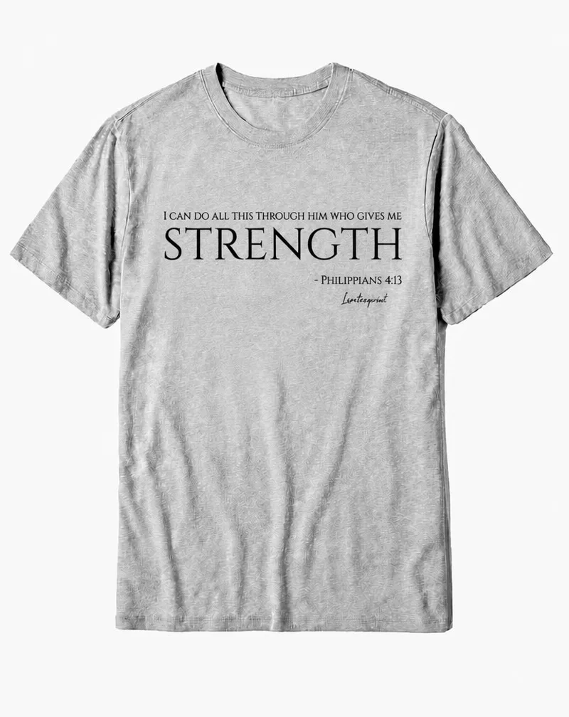 "I Can Do All Things Through Him Who Gives Me Strength" Philippians 4:13 Scripture Cotton Tee