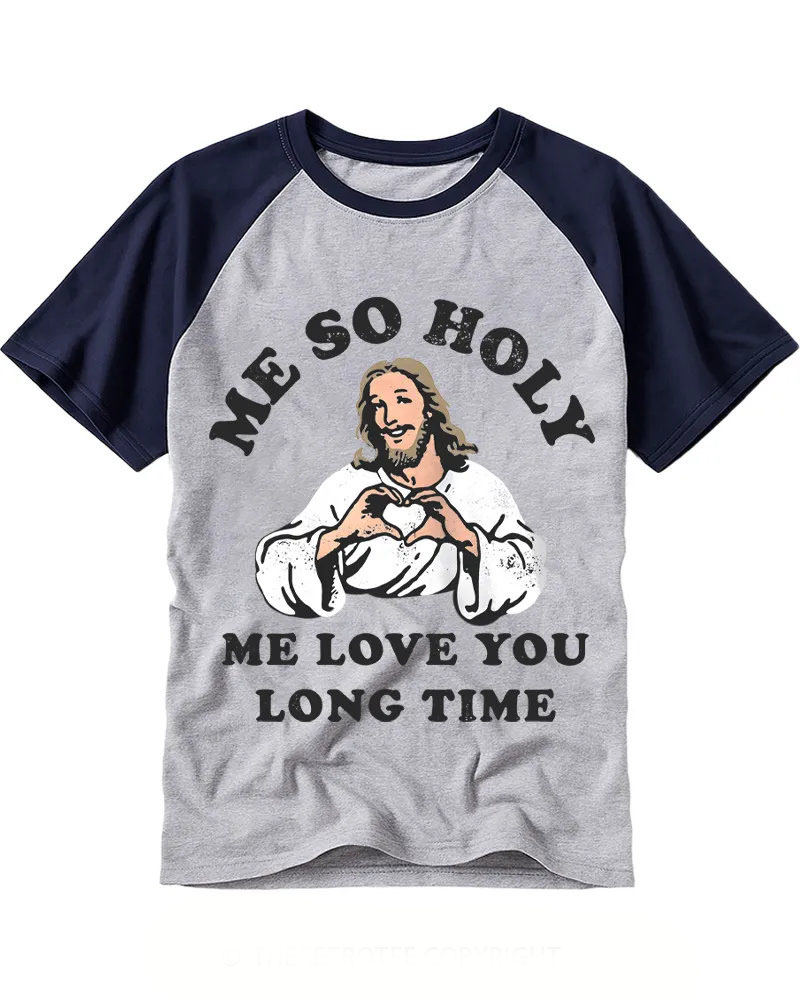 Retro Jesus Heart Hand Graphic Raglan Tee