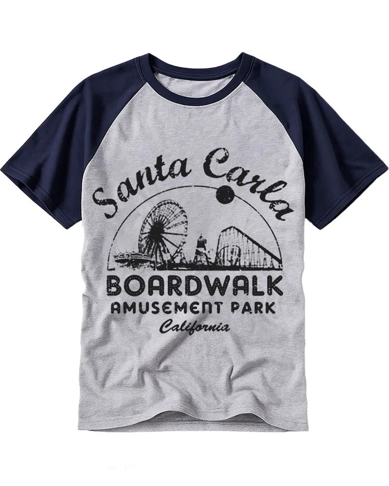 Distressed Boardwalk Ferris Wheel Raglan Tee