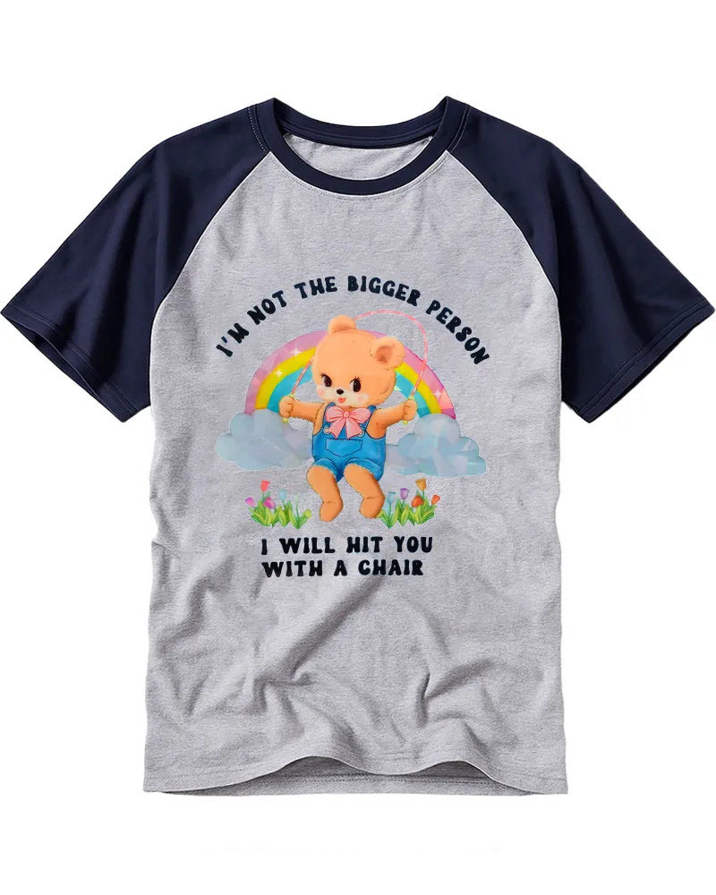 Retro Sassy Bear Cotton Raglan Tee