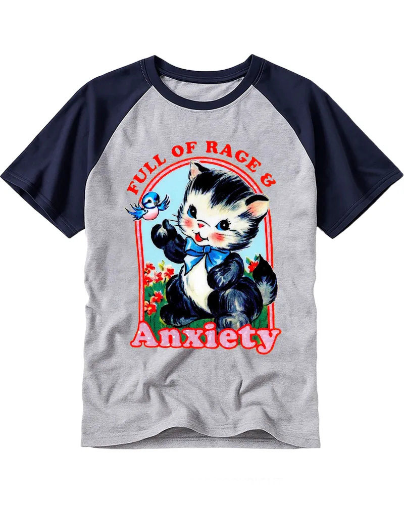 Vintage Sassy Cartoon Cat Baseball Tee