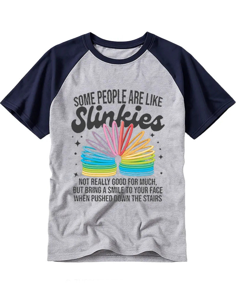 Retro Rainbow Slinky Cotton Raglan Tee