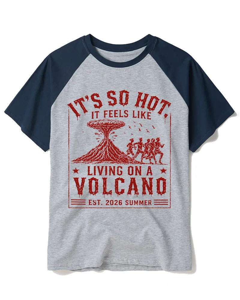 Retro Summer Volcano Escape Graphic Tee