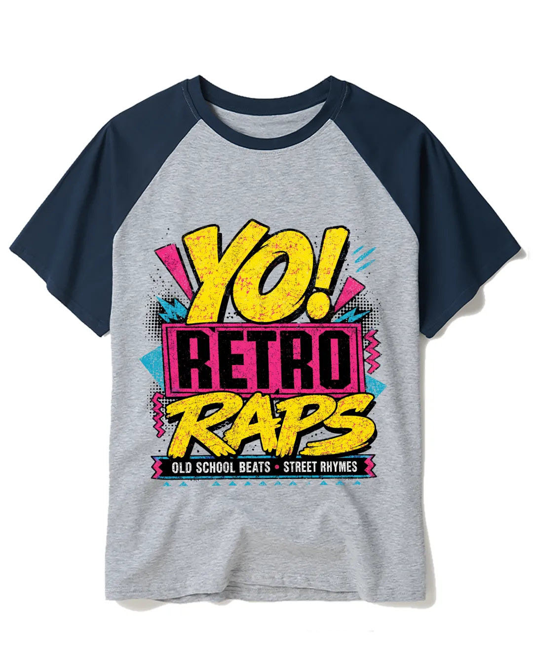 Yo! Retro raps, Real Rhymes Raglan Baseball T-Shirt