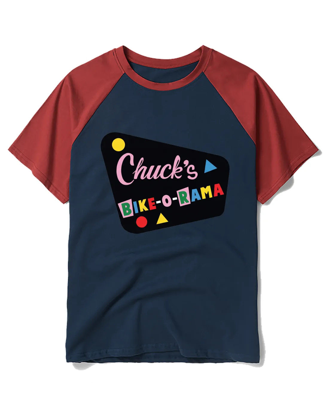 Chuck’s Bike-O-Rama Raglan Baseball T-Shirt