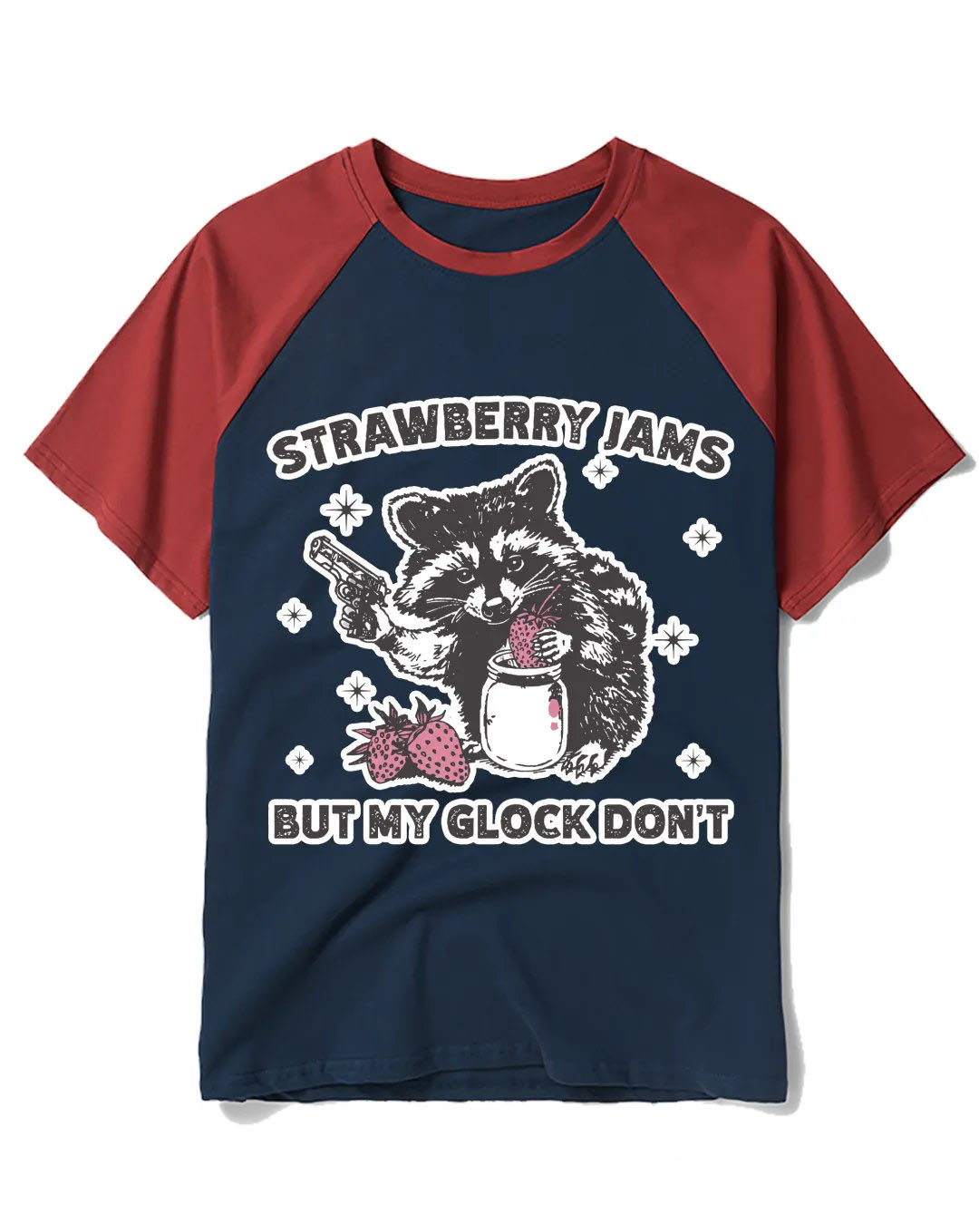 Strawberry Jams Raglan Baseball T-Shirt