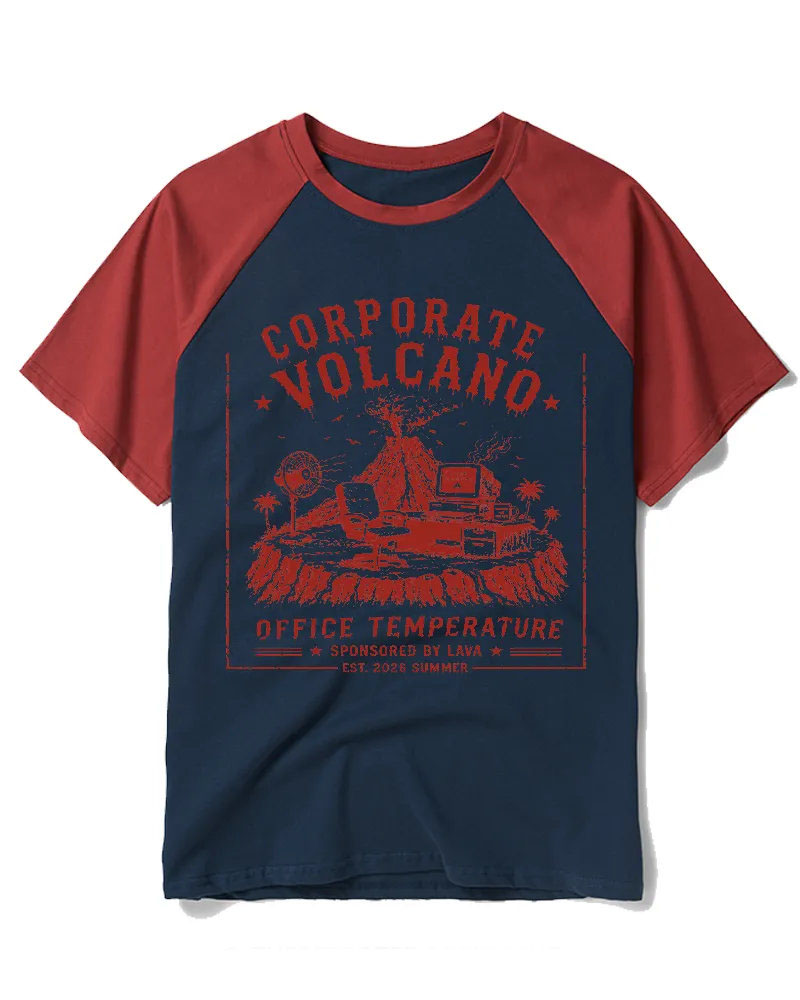 Retro Office Volcano Graphic Tee