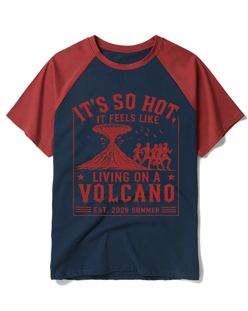 Retro Summer Volcano Escape Graphic Tee