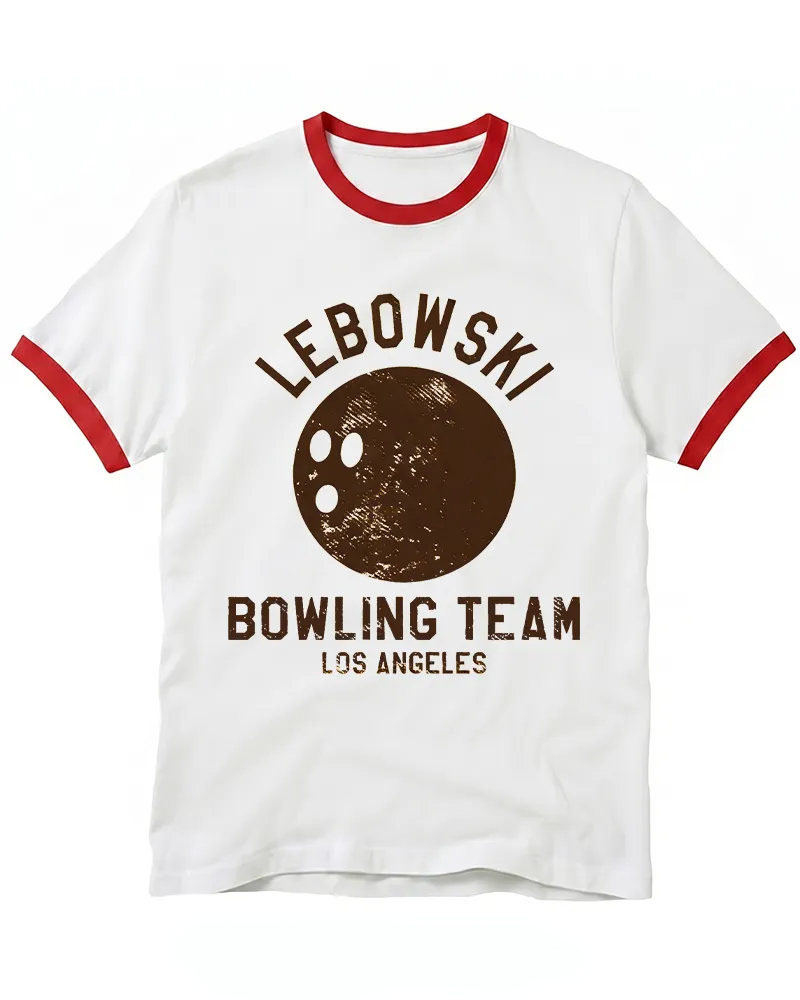 Lebowski Bowling Team Los Angeles 1980s Raglan Baseball T-Shirt
