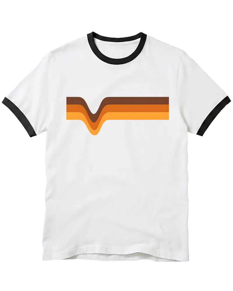 1970s Stripes Brown Orange Yellow Ringer T-shirt