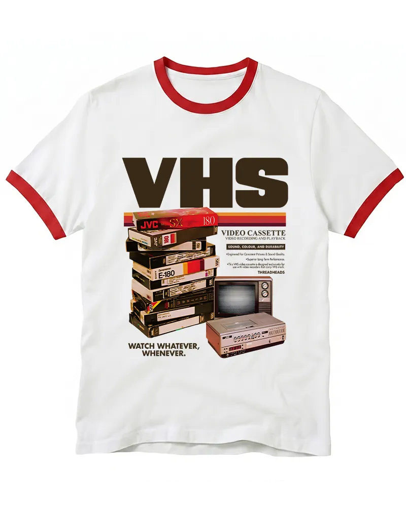 VHS Tapes 1980s-1990s Ringer T-shirt