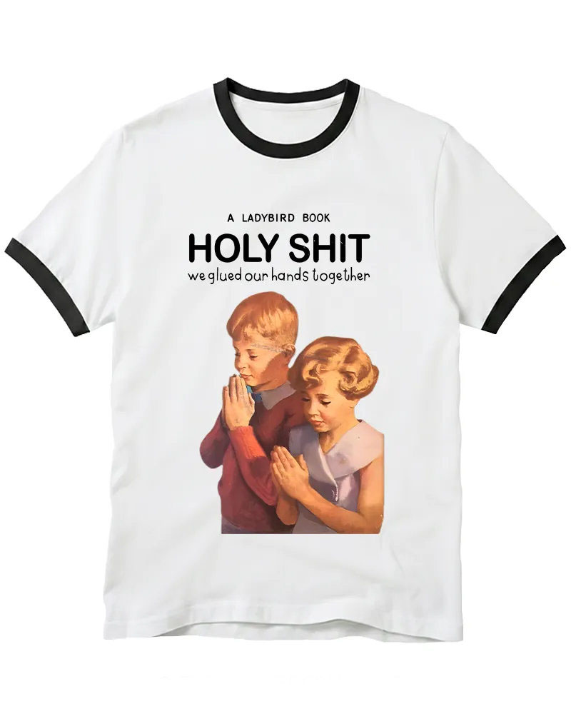 A Ladybird Book Holy Shit 1950s Ringer T-shirt