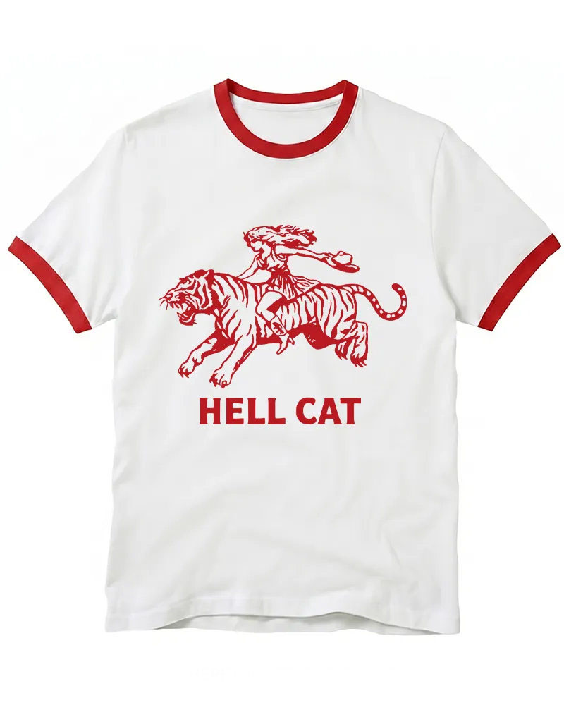 Cowgirl Hell Cat Ringer T-shirt