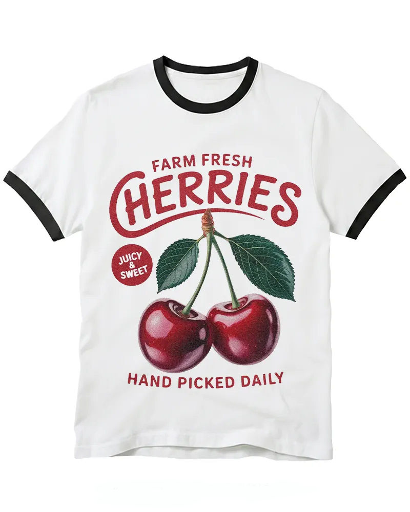 Cherry Cottagecore 1960s Ringer T-shirt