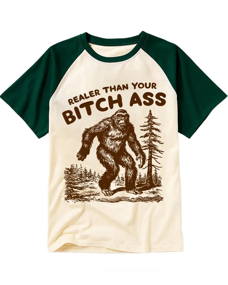 Funny Retro Bigfoot Nature Art Tee