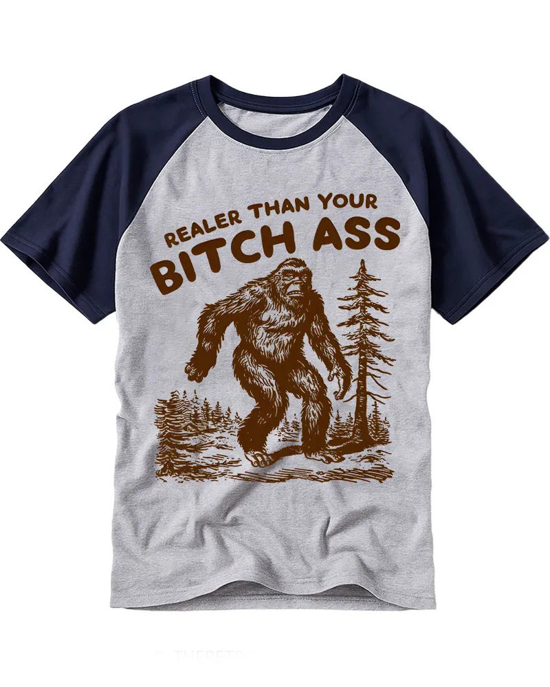 Funny Retro Bigfoot Nature Art Tee