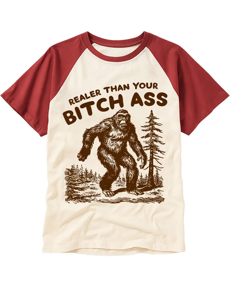 Funny Retro Bigfoot Nature Art Tee