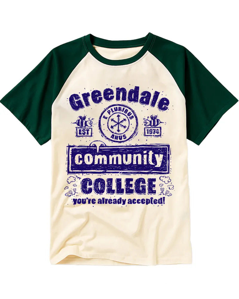 Vintage Blue Distressed School Art Tee