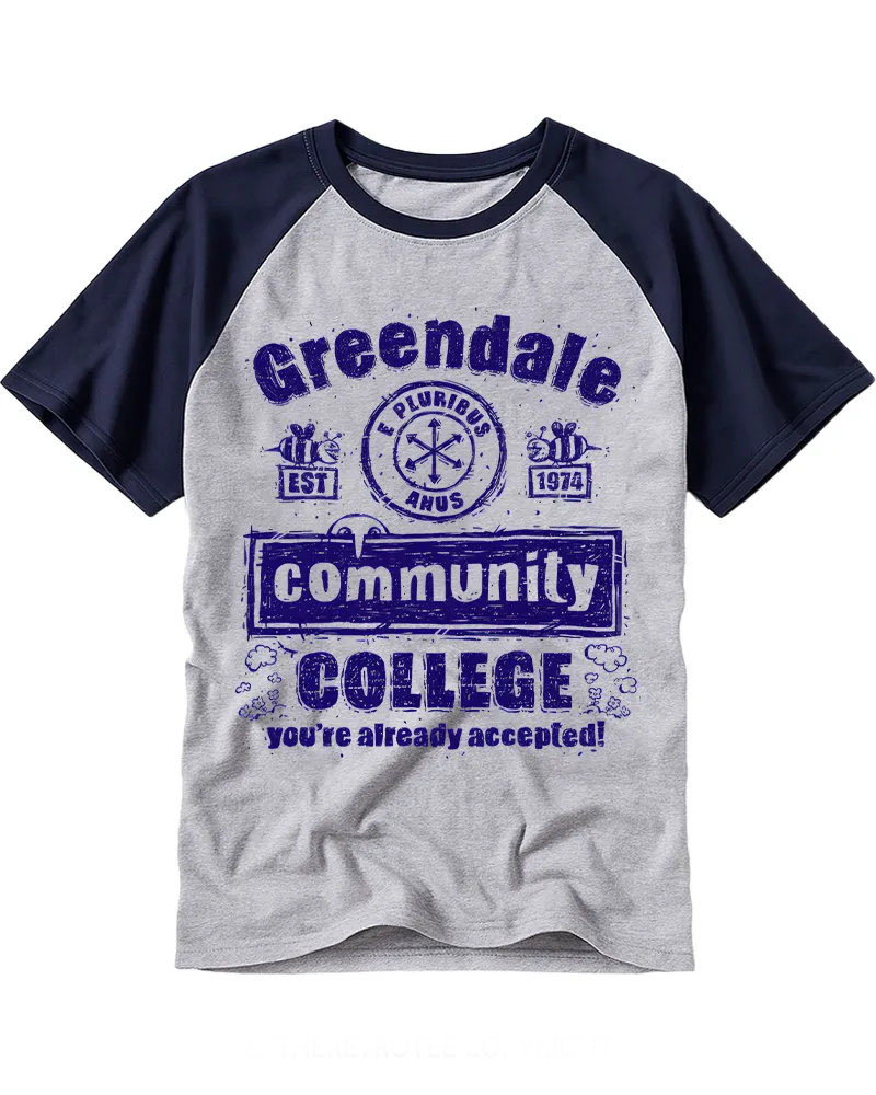 Vintage Blue Distressed School Art Tee