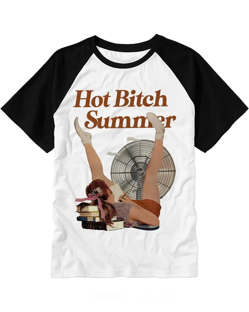 Retro "Hot Bitch Summer" Raglan T-Shirt
