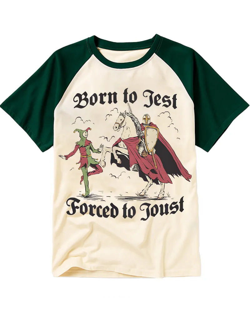 Funny Medieval Jester & Knight Graphic Tee