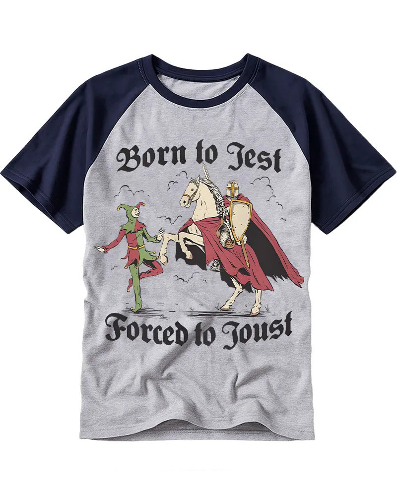 Funny Medieval Jester & Knight Graphic Tee