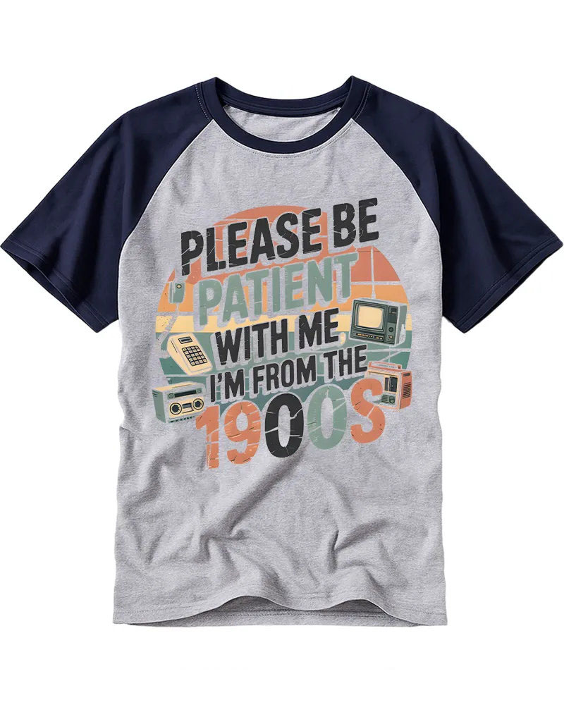 Retro 90s Tech Nostalgia Raglan Tee
