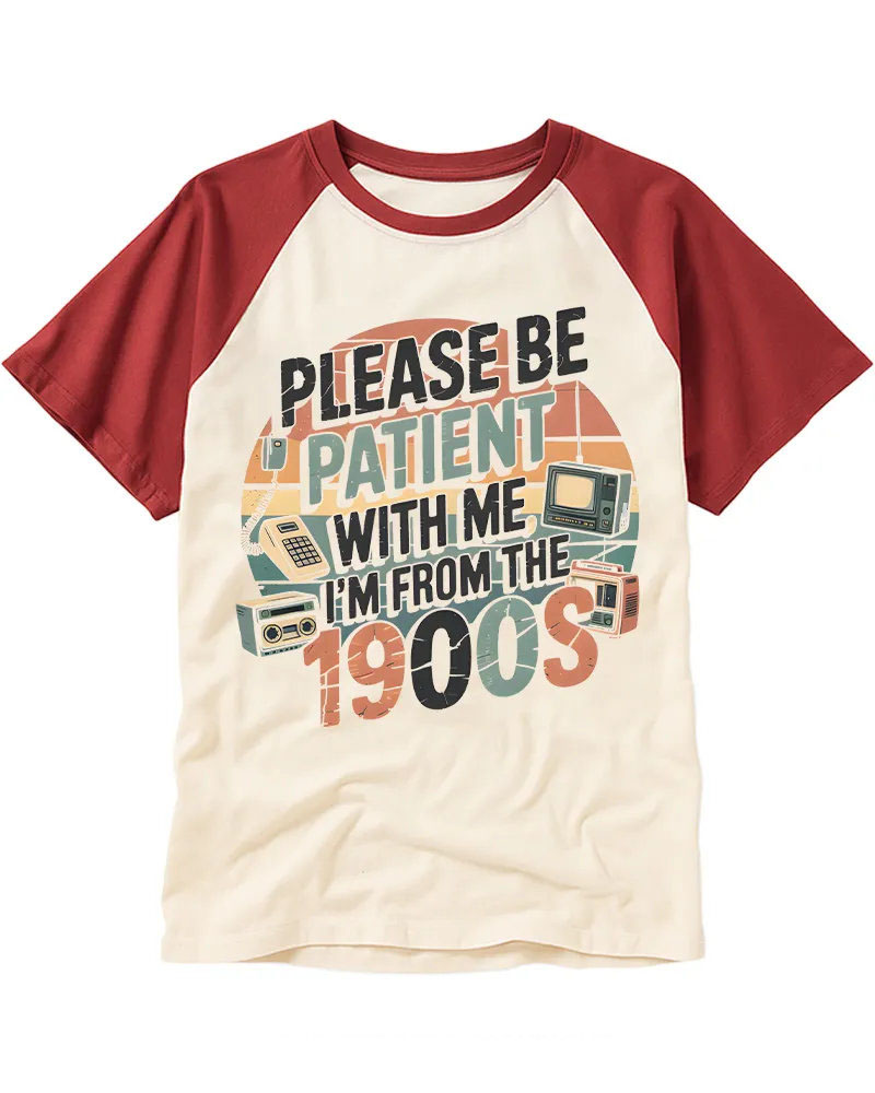 Retro 90s Tech Nostalgia Raglan Tee