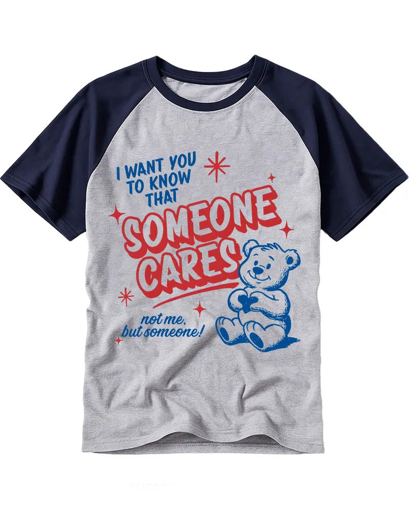 Vintage Funny Bear Cotton Raglan T-Shirt