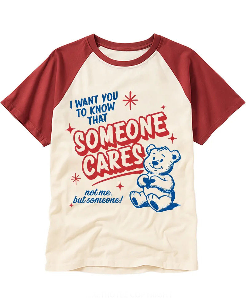 Vintage Funny Bear Cotton Raglan T-Shirt