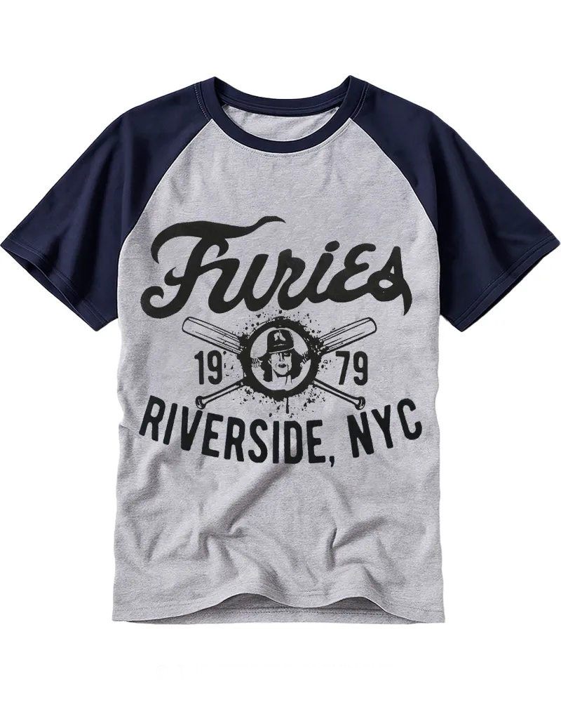 Retro Black Ink Street Gang Movie Inspired Raglan Tee