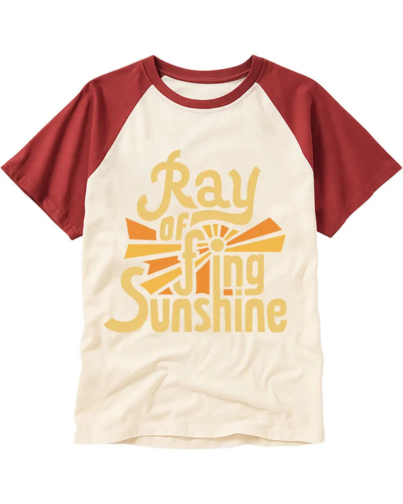 Vintage Yellow Sun Vibe Cotton Raglan Shirt