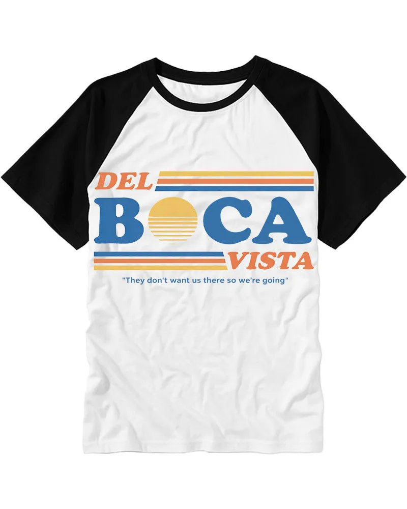 Vintage Coastal Town Sunset Typography Print Tee