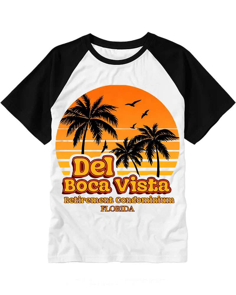 Retro Tropical Sunset Palm Tee